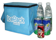 Portable Nonwoven Insulated Cooler Bags For Promotional , Grey / Blue