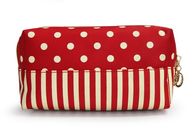 Red Cotton Womens Travel Cosmetic Bags Cosmetic Handbags Fashionable