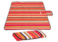 Folding Beach Blanket Large Waterproof Picnic Rug with Stripes Printed
