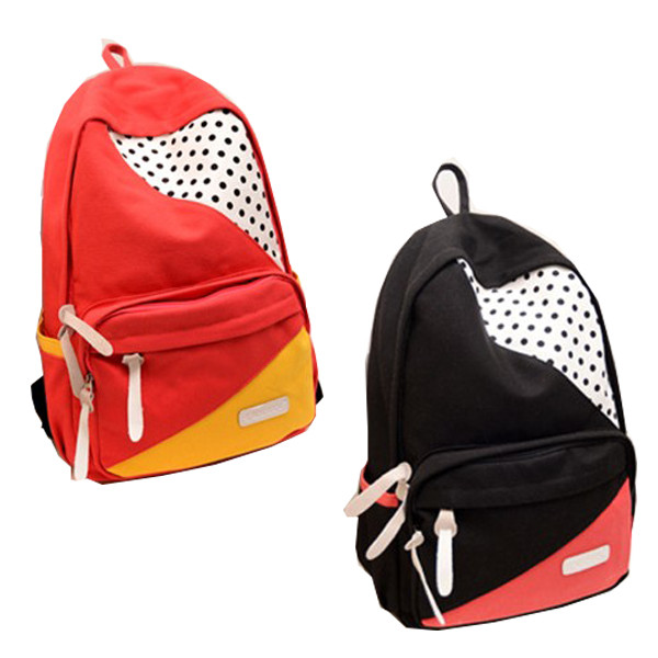 Fashionable Large Durable Backpack For High School Students , Red / Black / Yellow