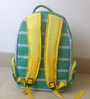OEM ODM Green White Polyester Striped High School Backpacks with Laptop Pocket