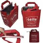 Red Small Lunch Insulated Cooler Bags for Frozen Food , Silk Screen Logo
