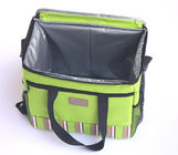 Green Large Insulated Cooler Bags 600D polyester with food standard PVC lining