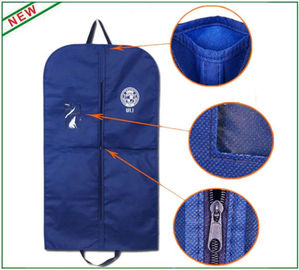 Peva Fold Down Hanging Suit Garment Bag For Suits , Storage Hanging Clothes Bag