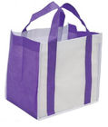 Reusable Non Woven Carry Bags Promotional Gift Totes in Green Purple
