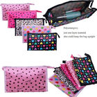 Promotional Nylon Dots Printed Travel Cosmetic Bags / Cosmetic Train Cases