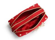 Red Cotton Womens Travel Cosmetic Bags Cosmetic Handbags Fashionable