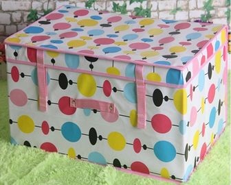 Customized Foldable Lamination Non Woven Storage box /bins , Pink / Yellow / Blue