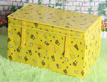 Customized Foldable Lamination Non Woven Storage box /bins , Pink / Yellow / Blue