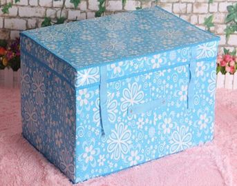 Customized Foldable Lamination Non Woven Storage box /bins , Pink / Yellow / Blue