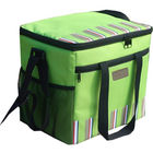 600D Polyester Strips Insulated Picnic Bag with Tote Handle , Blue / Green