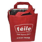Red Fitness PP Nonwoven Insulated Lunch Cooler Bag Silk Screen Printed Logo