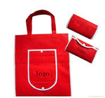 Red Foldable Promotional Gift Bags Canvas Shopping Tote Eco Friendly