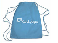 Black / Blu / Grey Promotional Gift Bags Polyester Drawstring Backpack