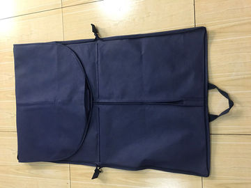 Tri-foldable Suit Garment Bag navy non woven and polyester with shoe pocket