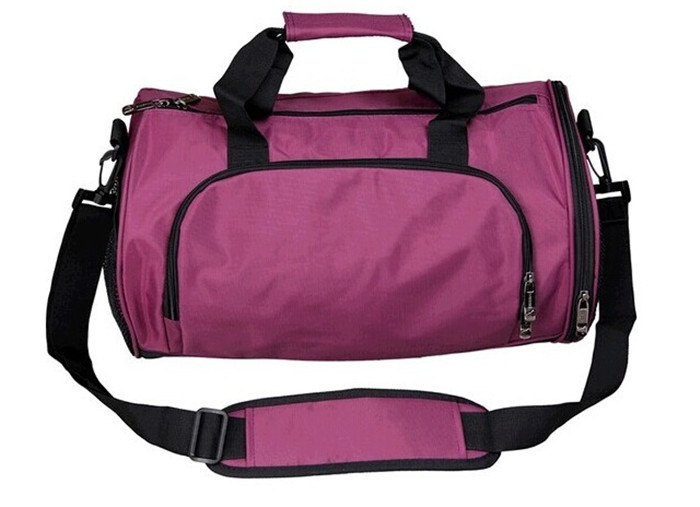 Casual Waterproof  Nylon Duffel Bags , Pink  Women'S Duffel Bag Two Side Pockets