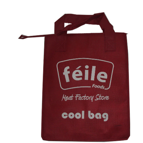 Red Small Lunch Insulated Cooler Bags for Frozen Food , Silk Screen Logo