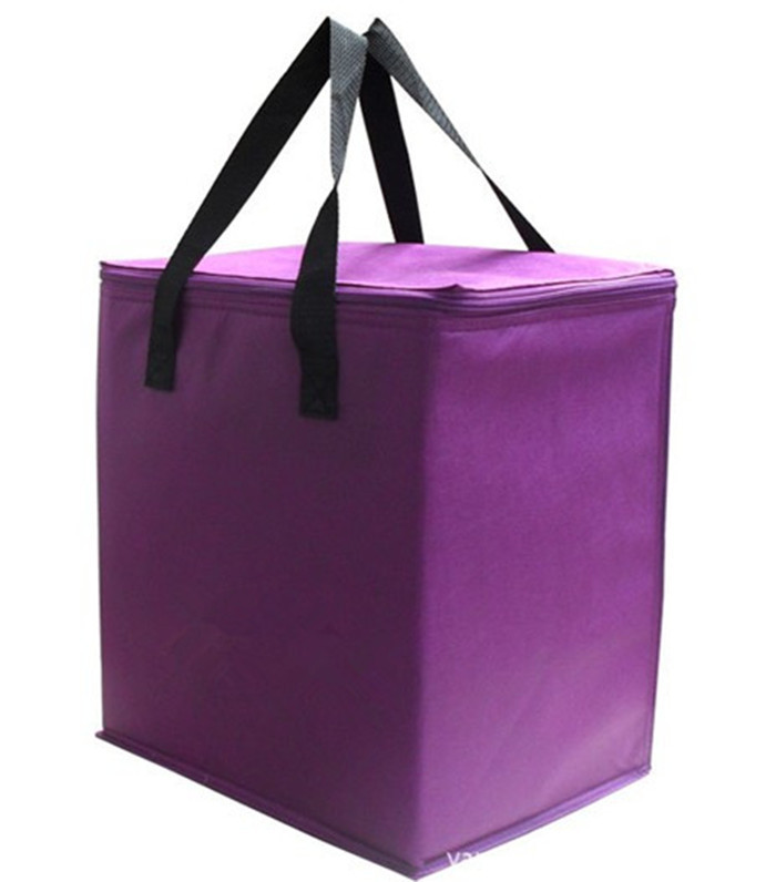 Insulated Cooler Tote Bags / Disposable Lunch Bag / Purple Cooler Bag For Adults