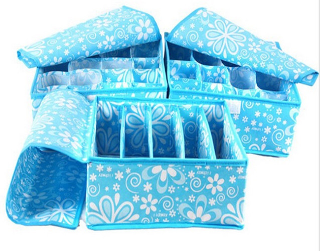 Custom Printed Bra And Underwear Organizer Portable Collapsible Storage Box