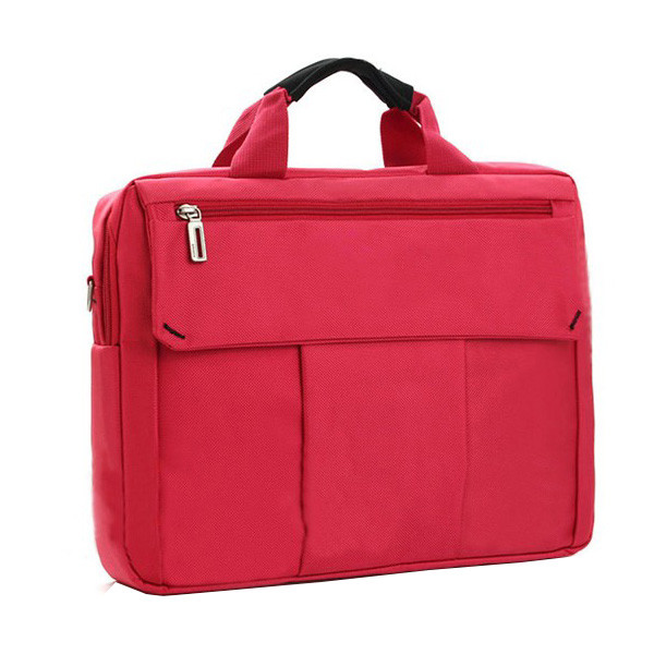 Polyester Durable Laptop Tote Bags for Women , Red / Grey Business Laptop Bags