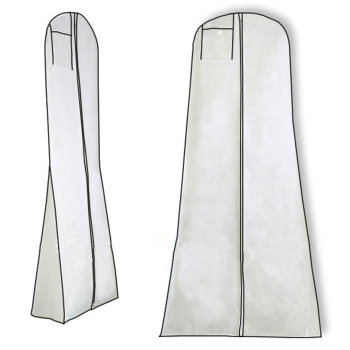 Durable Waterproof Suit Garment Bag White PP Non Woven With Hanger Pocket