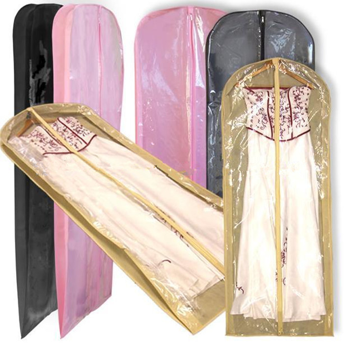 PVC Extra Long Garment Bag Colored Non Woven for bridal Wedding Gown