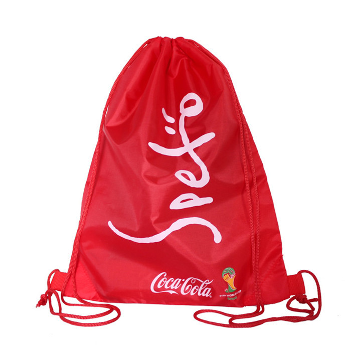 TPBP018 Outdoor Gym Sports Backpack Red Heavy Duty Polyester Drawstring