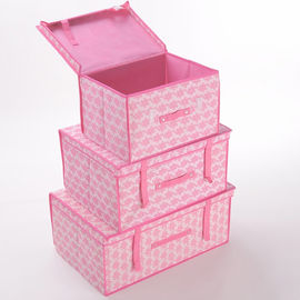 Household  Clothing Non Woven Storage Boxes with Lid Large Pink Essential