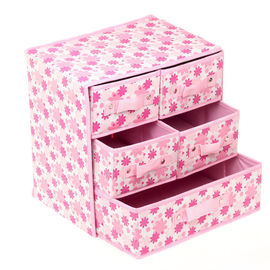 Foldable AZO Free Non Woven Storage Boxes with Drawers 3 Layer different color