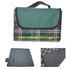 Tartan Outdoor Folding Picnic Mat , OEM Foldable Picnic Mat Rectangular Shape